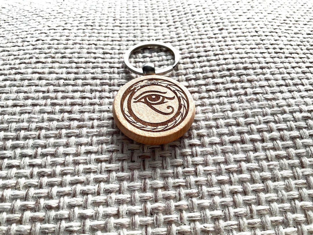 Wooden Eye of Ra Keychain • Powerful Protection Amulet • Luck ...