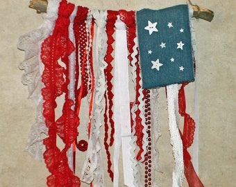 Rustic American Rag Flag