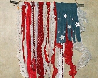 Rustic American Rag Flag