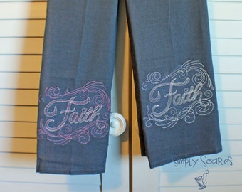 Faith Flour Sack Towel - Embroidered