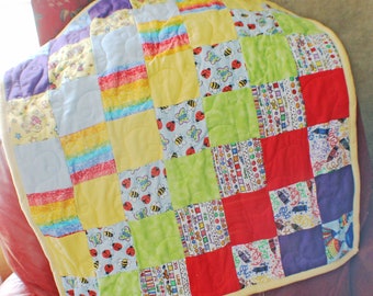 Baby Quilt - Primary Colors Flannel and Minky