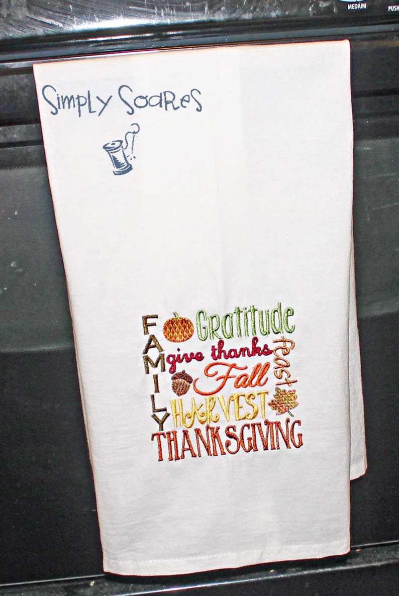 Thanksgiving Flour Sack Towel Subway Art image 5