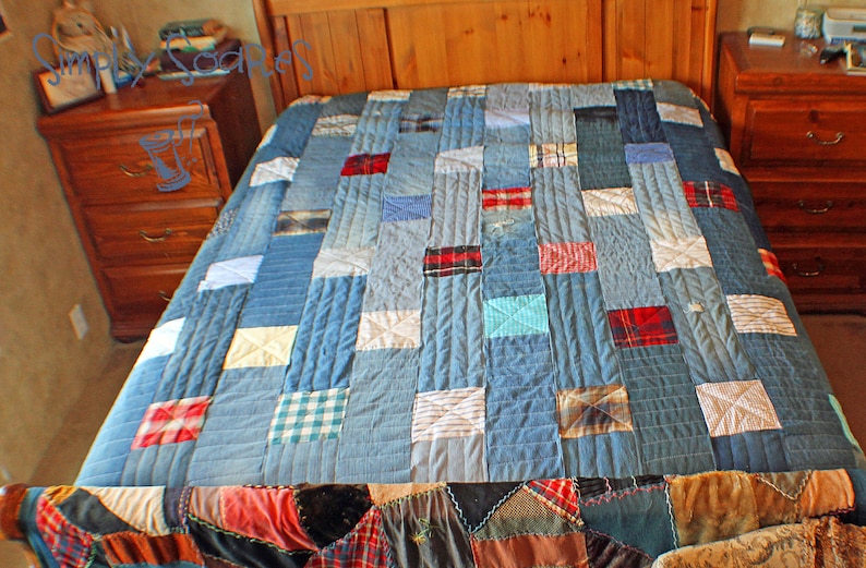 Upcycled Denim Quilt King Etsy