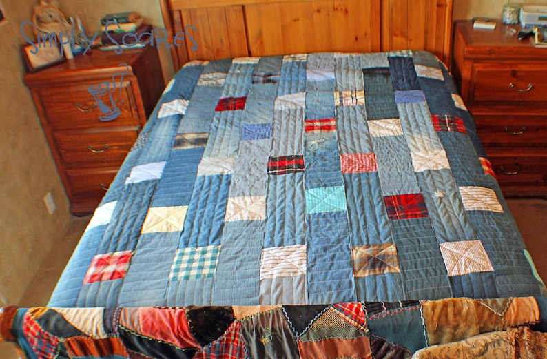 Upcycled Denim Quilt King - Etsy