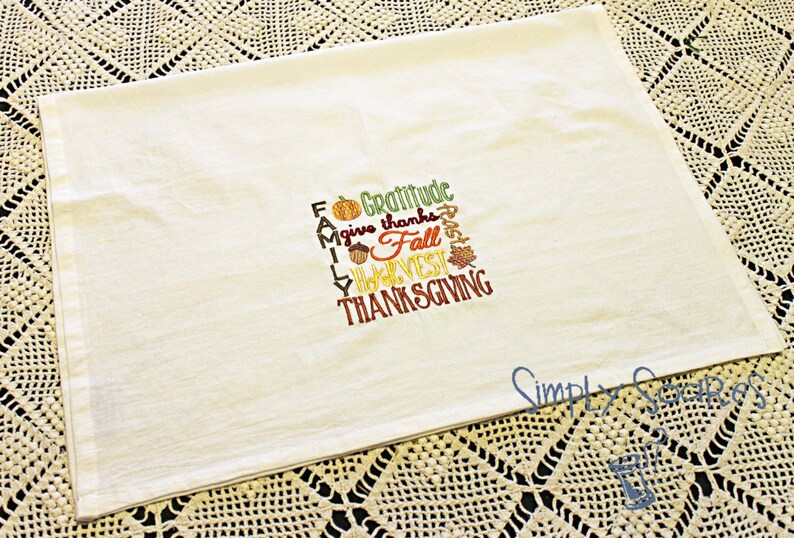 Thanksgiving Flour Sack Towel Subway Art image 4