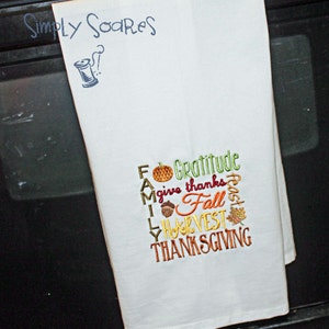 Thanksgiving Flour Sack Towel Subway Art image 2