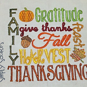 Thanksgiving Flour Sack Towel Subway Art image 3