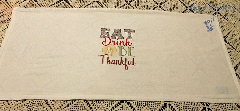 Thanksgiving Flour Sack Towel Eat Drink & Be Thakful image 5