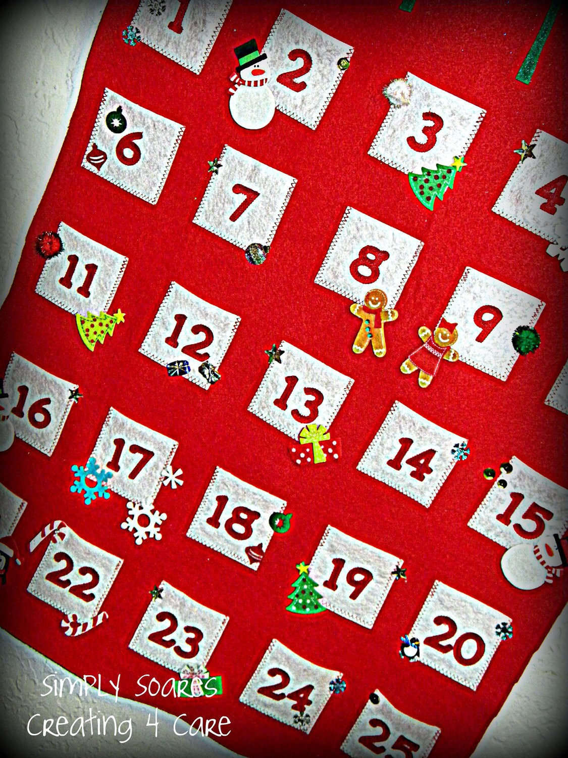 Christmas Advent Calendar Wall Hanging Etsy