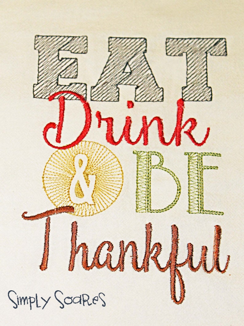 Thanksgiving Flour Sack Towel Eat Drink & Be Thakful image 4