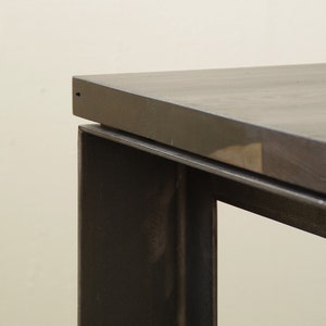 reclaimed wood dining table with custom steel legs modern minimalist industrial urban salvage image 2
