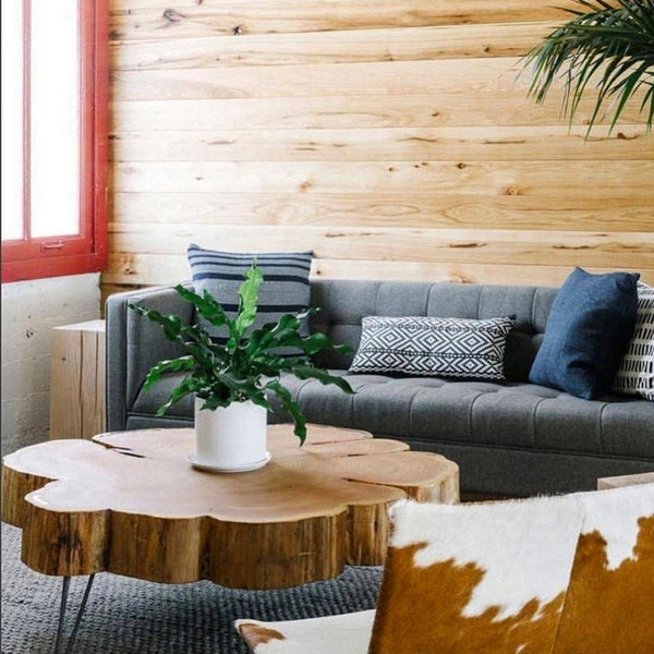 live edge coffee table - with mid century modern hairpin legs - nimbus cloud table - urban wood salvage - modern interior