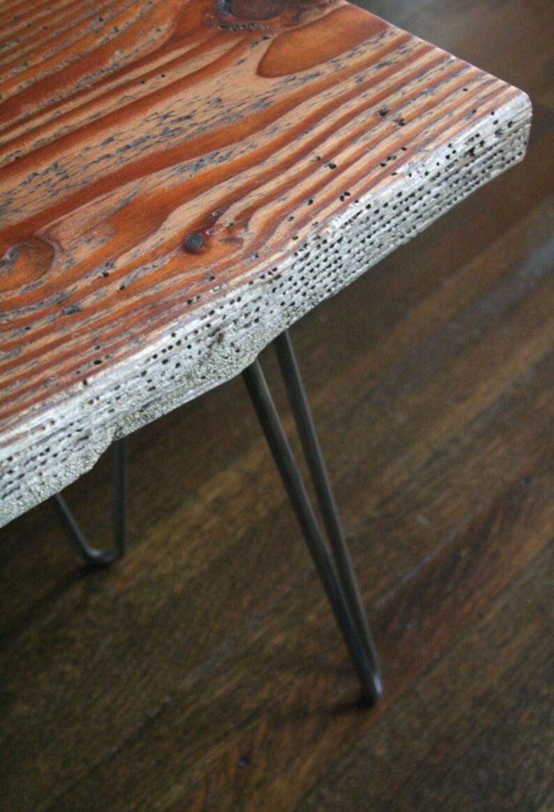 Reclaimed wood bench with hairpin legs reclaimed elemental Etsy
