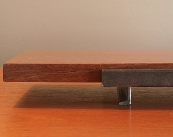 serving tray from reclaimed Santos mahogany and recycled content steel - table centerpiece - holiday gift