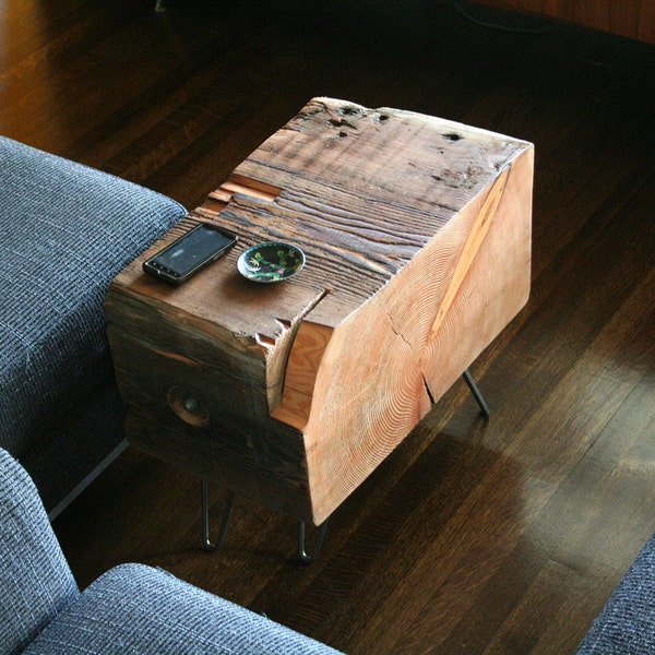 RESERVED for Ashley - forest koan coffee table with hairpin legs - reclaimed old growth, modern industrial - deep forest raw beauty