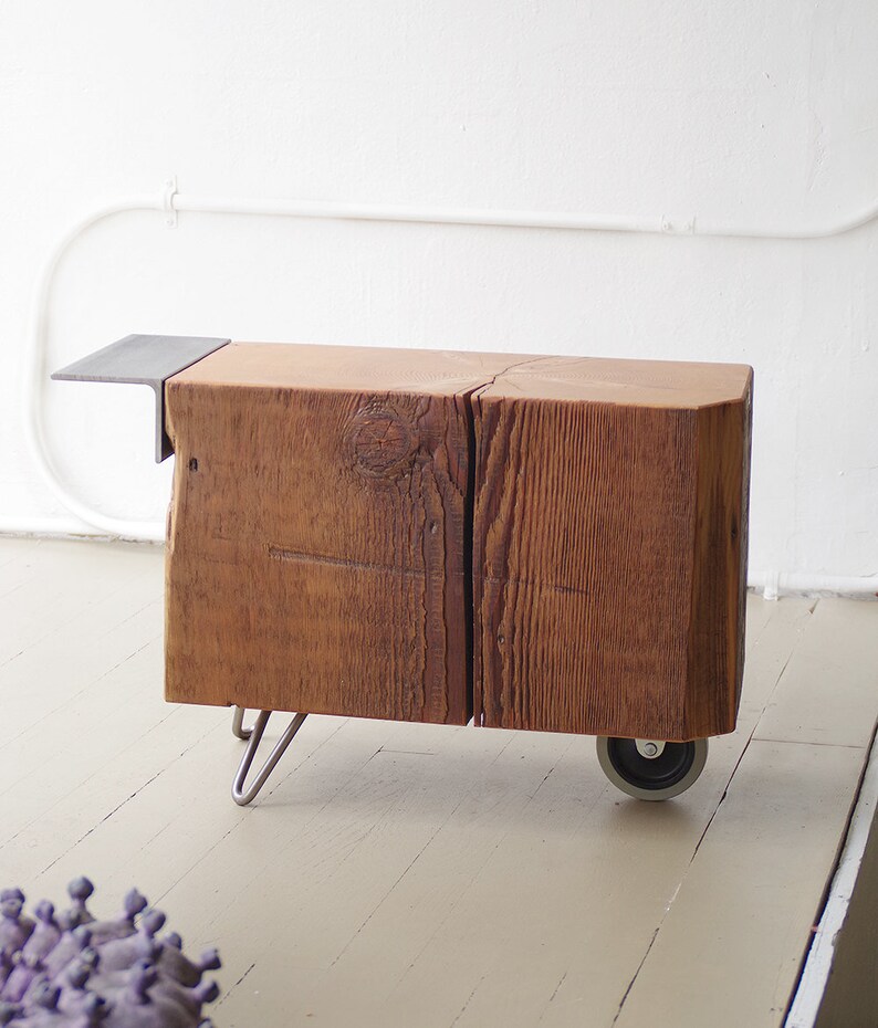 Reclaimed wood coffee table wheel koan coffee table modern Etsy