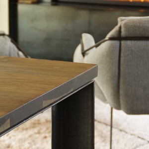 reclaimed wood dining table with custom steel legs modern minimalist industrial urban salvage image 8