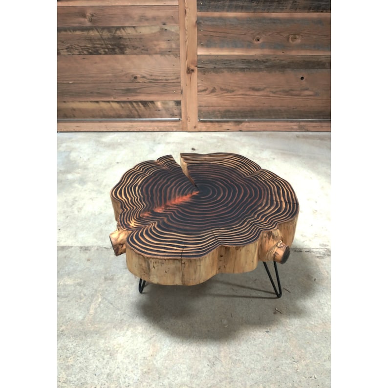 sequoia nimbus coffee table live edge with mid century modern hairpin legs mod urban wood salvage image 8