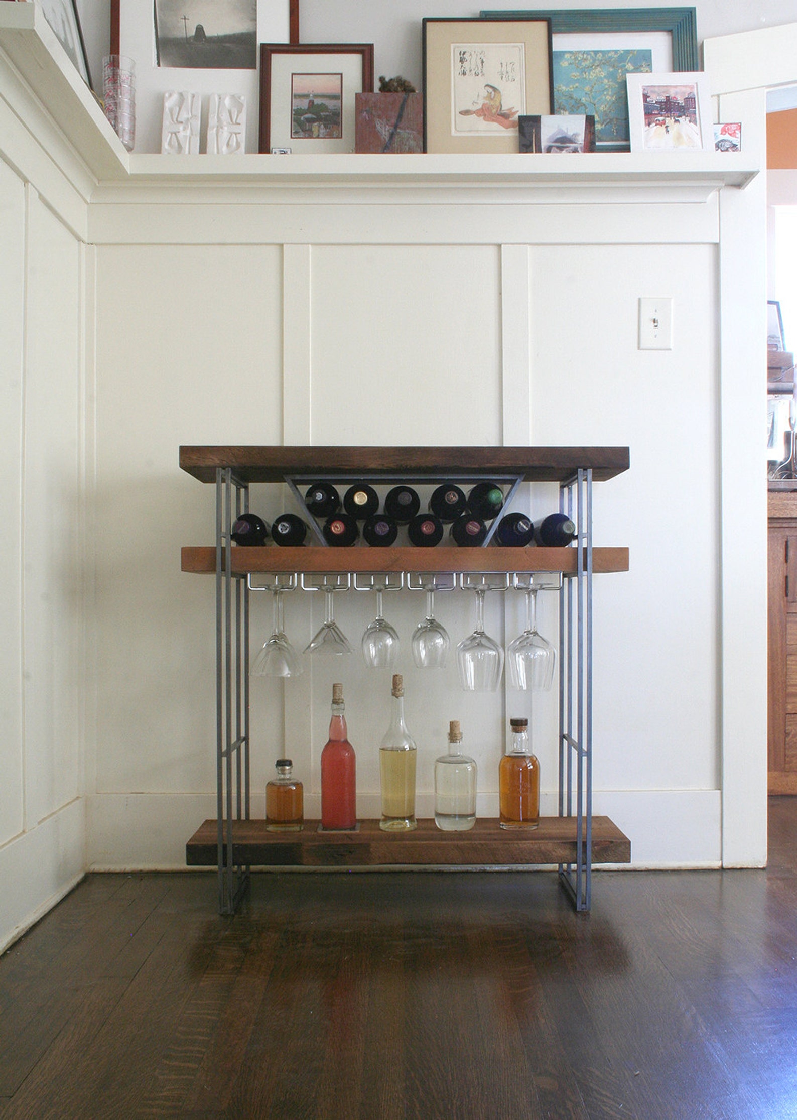 Open Bar Modern Industrial Bar From Reclaimed Wood and Steel Etsy