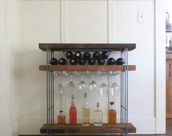 open bar - modern industrial bar from reclaimed wood and steel