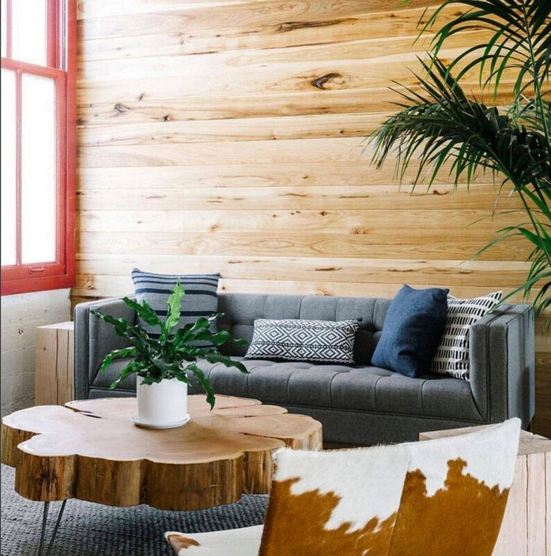 Live edge coffee table with mid century modern hairpin legs Etsy