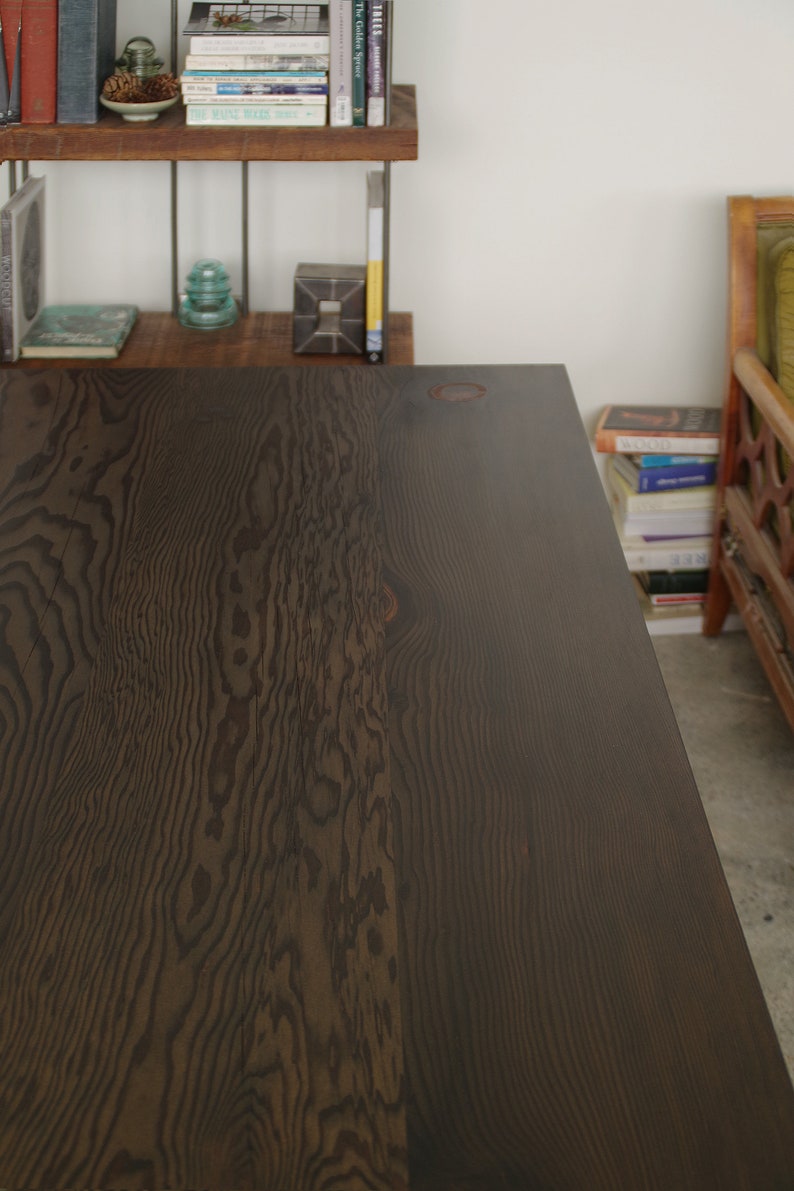 reclaimed wood dining table with custom steel legs modern minimalist industrial urban salvage image 3