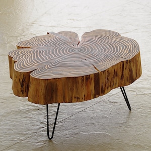 sequoia nimbus coffee table live edge with mid century modern hairpin legs mod urban wood salvage image 5