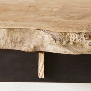 live edge console hall table entry table industrial modern console from urban salvage wood and recycled steel desk with drawer image 5