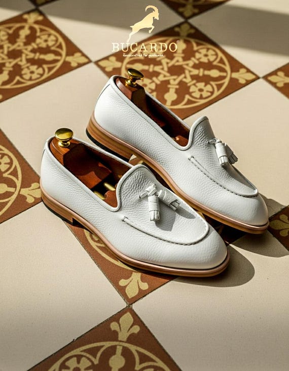 white and gold dress shoes men Amazon.com | FERUCCI Men White Velvet Square Toe Gold Tassel Slippers Loafers Flats Prom Wedding (us_Footwear_Size_System, Adult, Men, Numeric, Medium, Numeric_7)