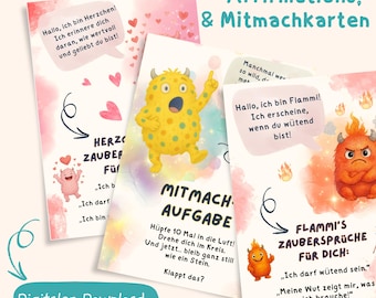 Affermazioni e schede di attività per bambini | Rafforzare i sentimenti con i mostri delle emozioni | Mindfulness, fiducia in se stessi e comprensione delle emozioni | Rituali