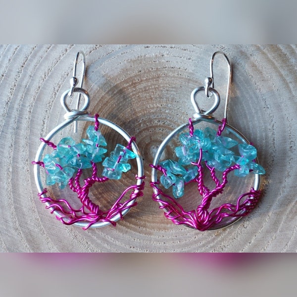 Apatite Tree of Life Earrings