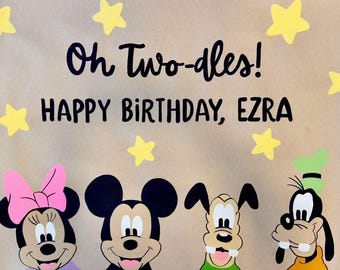 Birthday Disney Hand-Painted Banner 35" x 50"