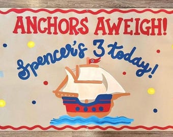 Pirate Hand-Painted Banner 35" x 70"