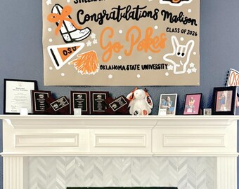 Oklahoma Graduation Hand-Painted Banner 35" x 50"