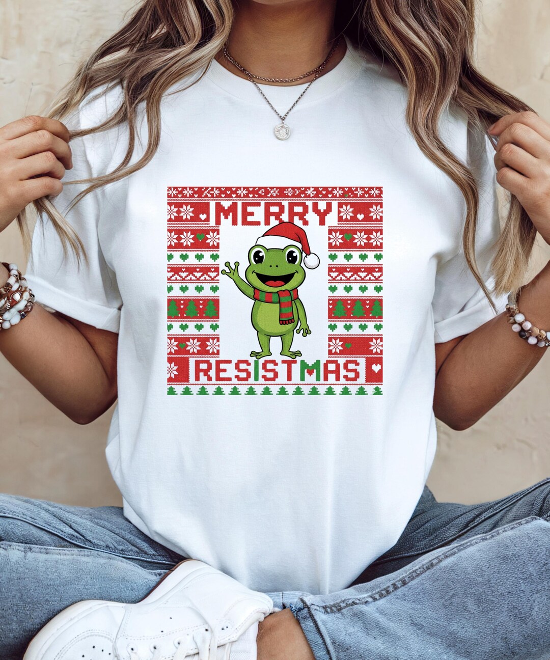 Resistmas Rabbit Frog Retro Merry Resistmas Funny Political Ugly Christmas T-shirt - Etsy