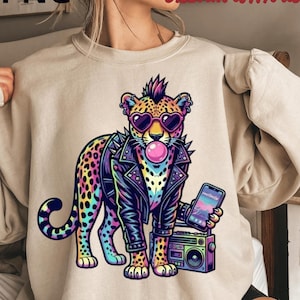Sweatshirt Cœur Léopard Femme – Graphique Mignon Léopard Cœur – Cadeau Fête Des Mères