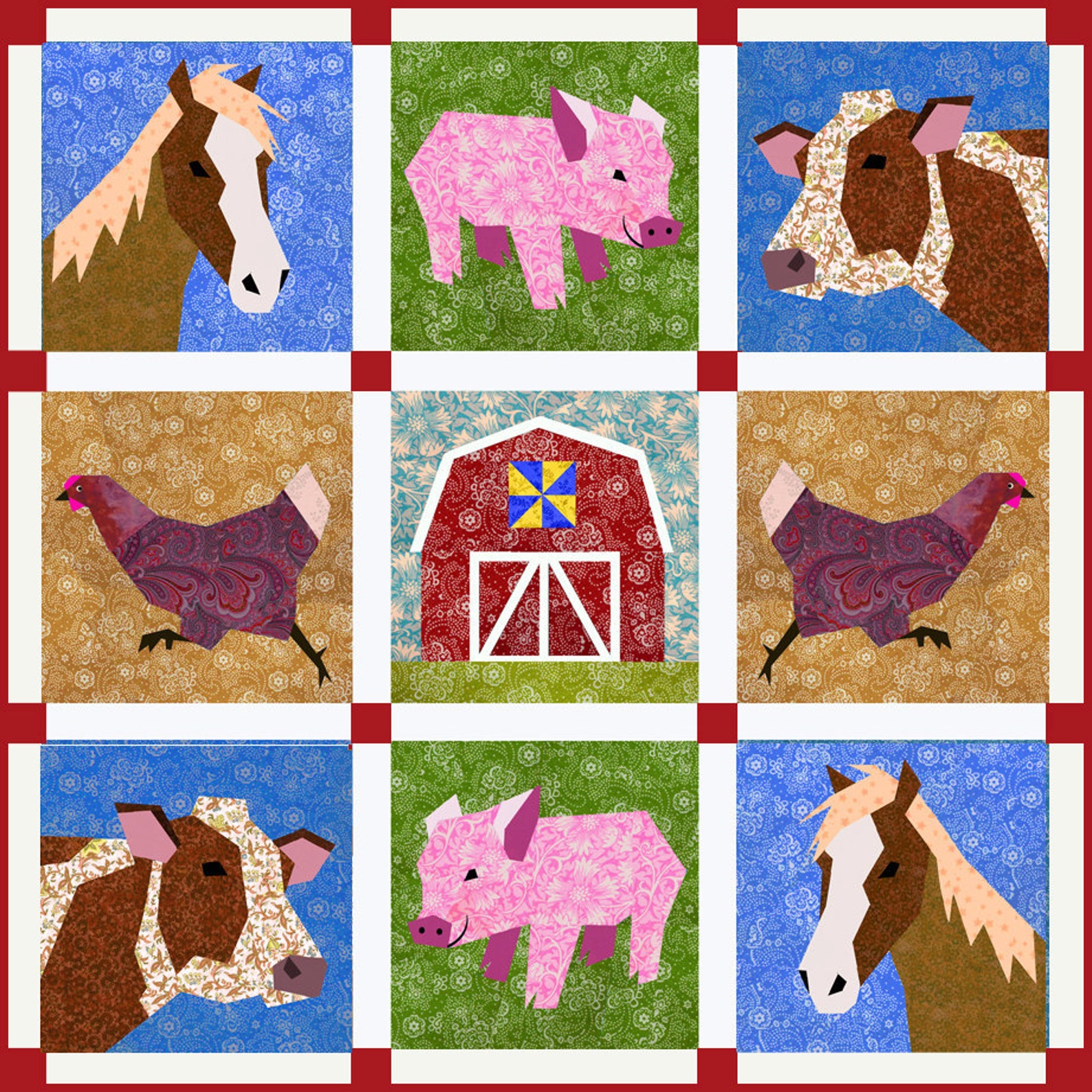 Cow Quilt Block Paper Pieced Quilt Pattern PDF Pattern Etsy