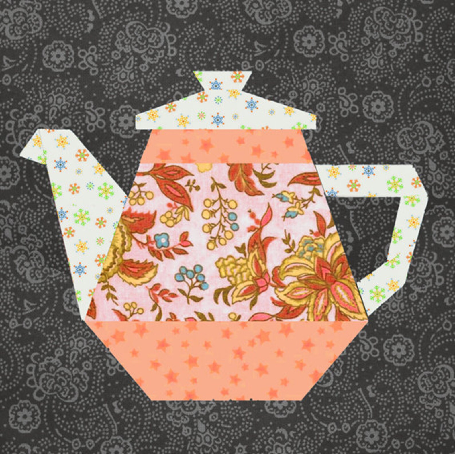 Tea Pot Quilt Block Paper Pieced Quilt Pattern PDF Pattern Etsy