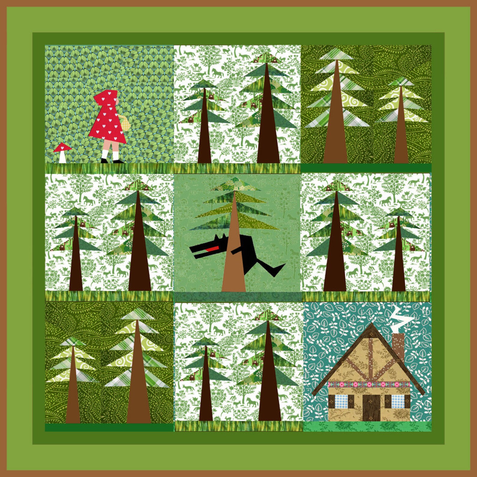 Forest Paper Pieced Quilt Block Pattern PDF Etsy