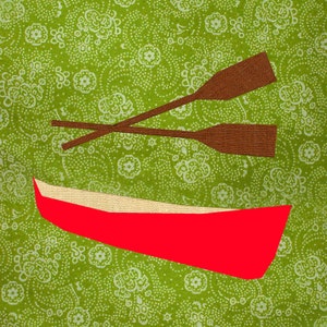 Jolly red Canoe quilt block, paper pieced quilt pattern, PDF pattern, instant download, outdoor pattern