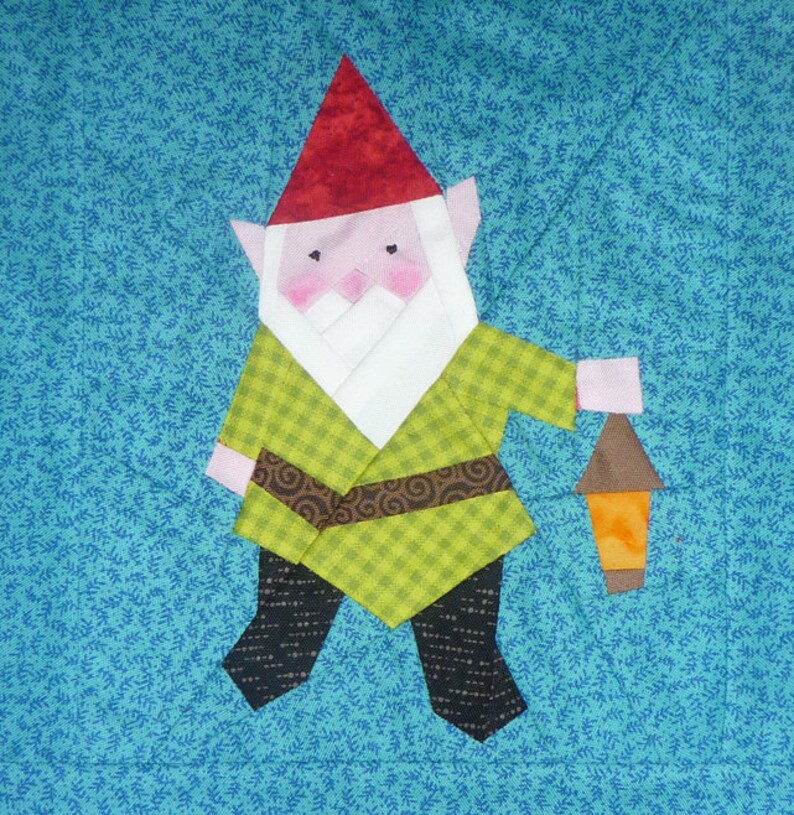 Gnome Quilt Block Paper Pieced Quilt Pattern PDF Pattern Etsy