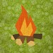 Campfire quilt block, paper pieced quilt pattern, PDF pattern, instant download 