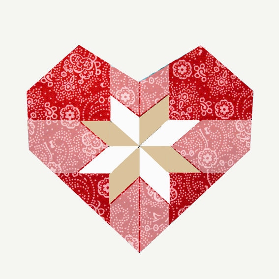 Sweet Heart Paper Pieced Quilt Block Pattern PDF - Etsy