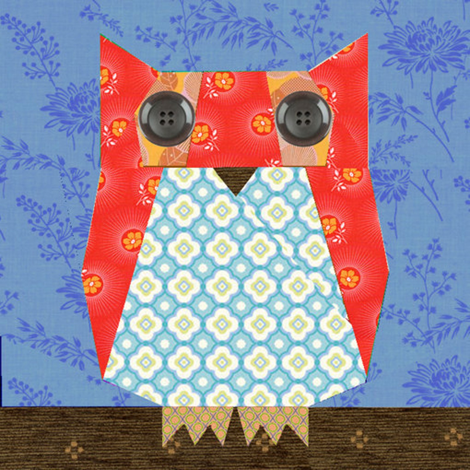 Owl Paper Pieced Quilt Block Pattern PDF Etsy
