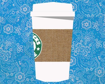 Starbucks coffee quilt block, paper pieced quilt pattern, PDF pattern, instant download, paper pieced quilt block pattern PDF