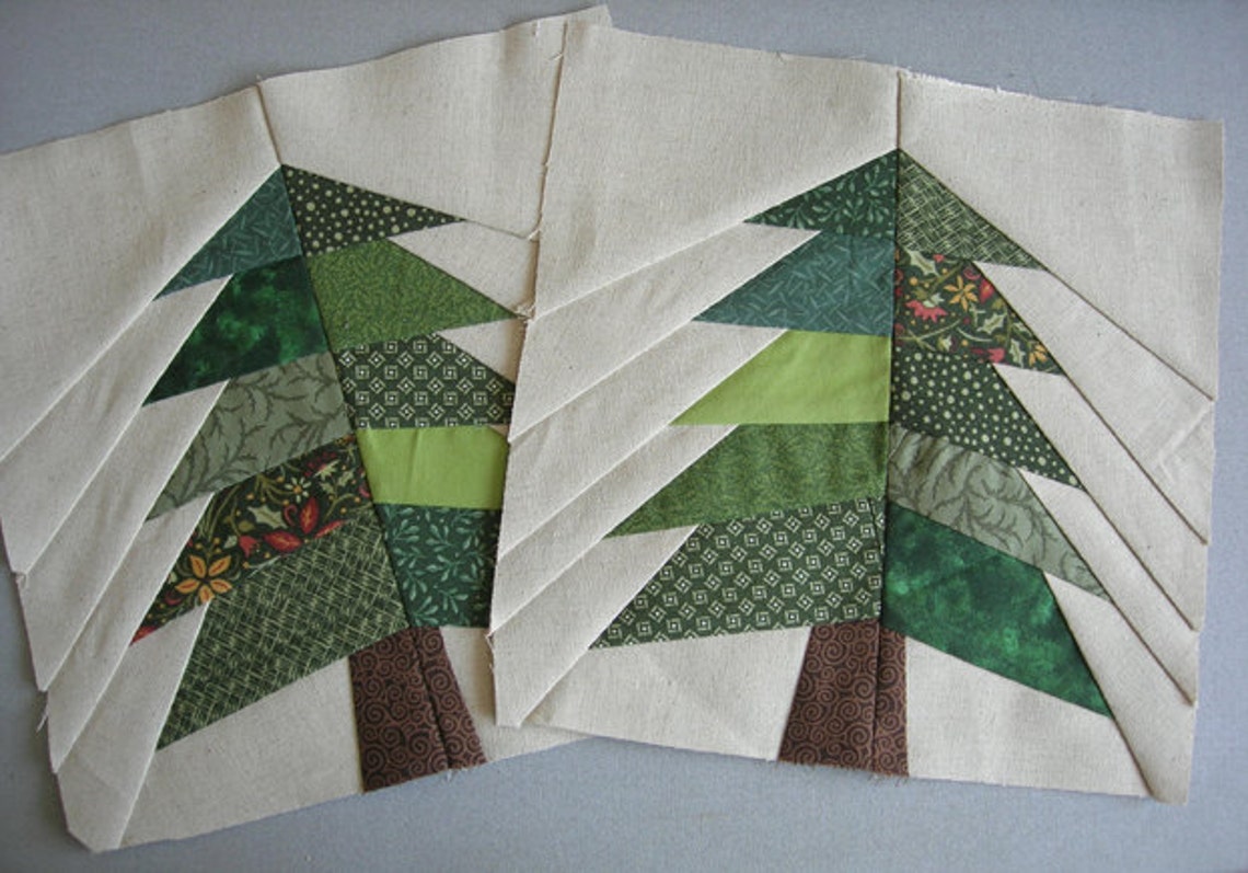 Pine Tree Quilt Block Paper Pieced Quilt Pattern PDF Etsy Canada