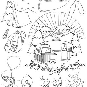 Let's go camping Set Hand Embroidery pattern PDF image 2