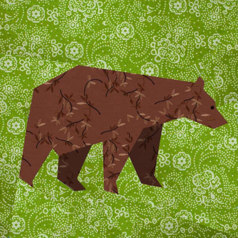 Bear Paper Pieced Quilt Block Pattern PDF Etsy