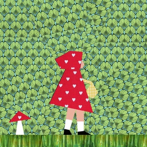 Little Red Riding Hood quilt block, paper pieced quilt pattern, PDF pattern, instant download
