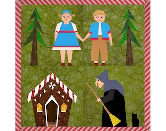 Hansel and Gretel Set of 4 paper pieced quilt block patterns PDF